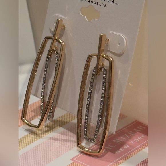 Stunning Gold Geometric Dangle Earrings by Shelli Segal - Picture 6 of 9